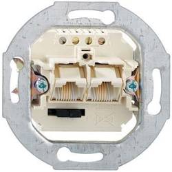 Rutenbeck IAE/UAE 2x8(4)TRSUp0 Netzwerkdose Unterputz Einsatz mit Zentralplatte und Rahmen CAT 3 Perlweiß 13010440