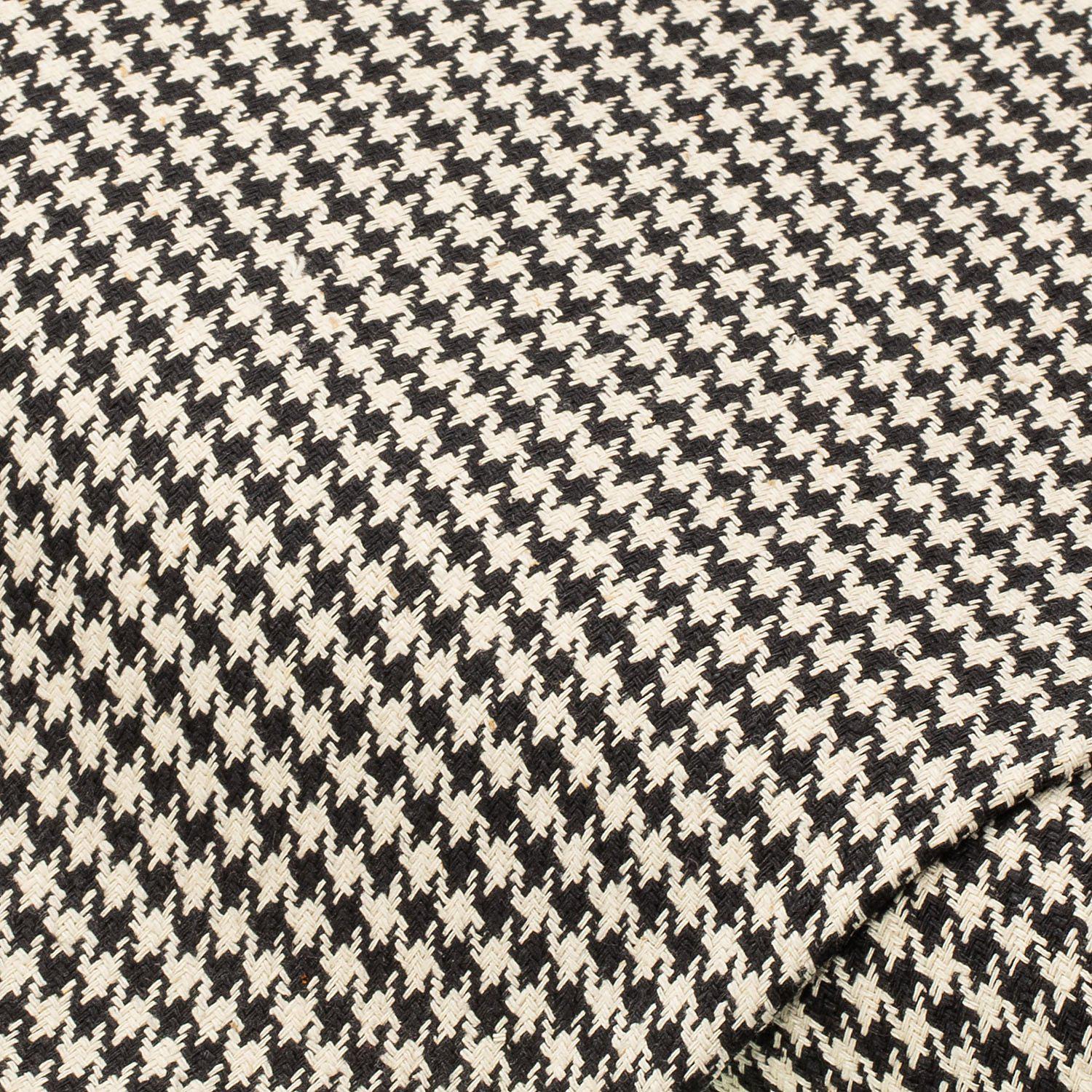 Bourette-Seide "Hahnentritt", schwarz/creme