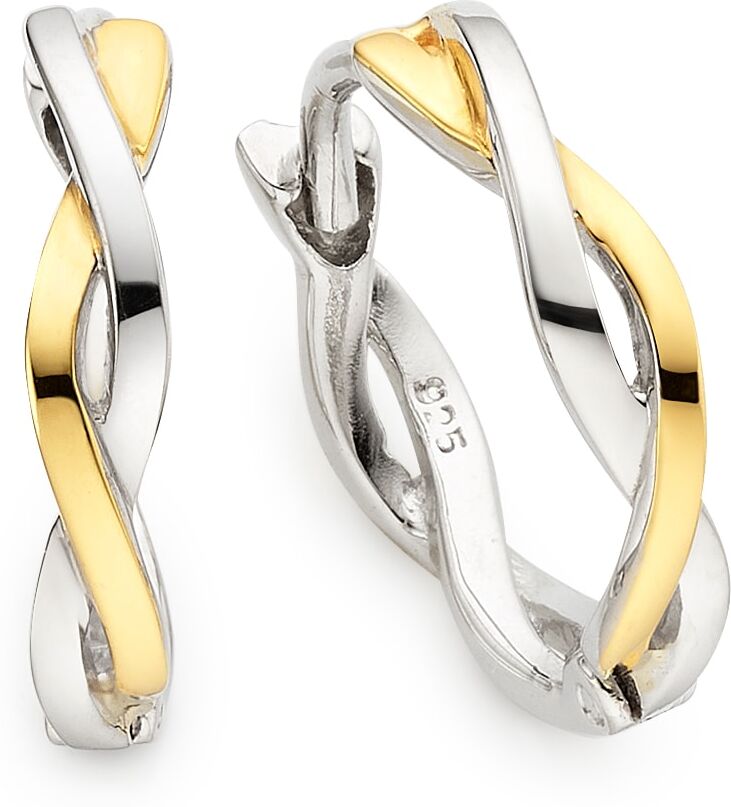 Paar Creolen FIRETTI "Schmuck, Geschenk, Creolen Bicolor", gold (silberfarben, gelbgoldfarben), Ohrringe, Damen, 15mm, Silber 925 (Sterlingsilber), Paar Creolen