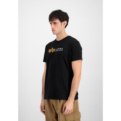 T-Shirt ALPHA INDUSTRIES "Alpha Label T-Shirt PP", Herren, Gr. L, schwarz, Obermaterial: 100% Baumwolle, Shirts T-Shirt