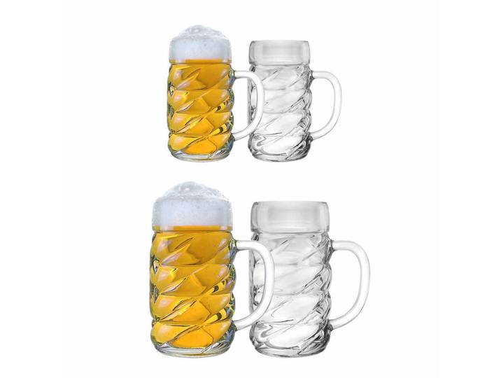 Stölzle Lausitz Bierkrüge Diamond transparent 4er Set, Transparent, Glas, Gläser, Biergläser