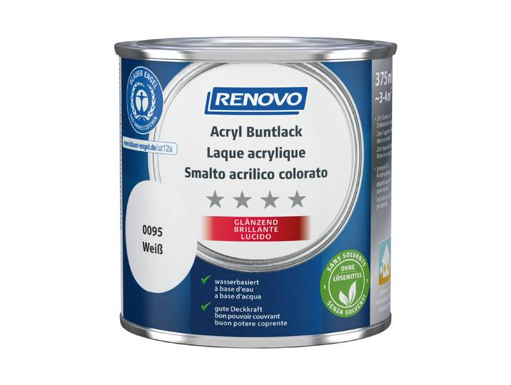 Renovo Acryl Buntlack Weiss Glänzend 375 ml