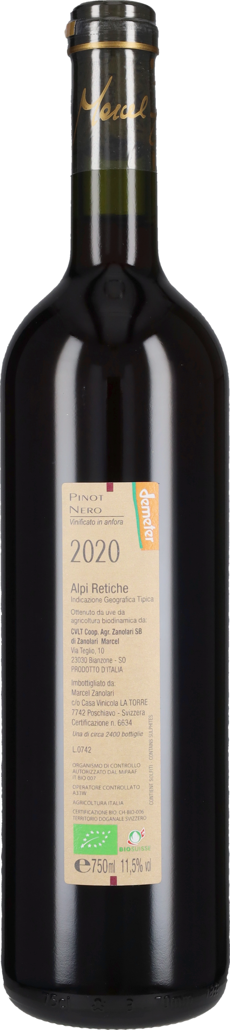 Marcel Zanolari Pinot Nero 'Le Anfore' 2020