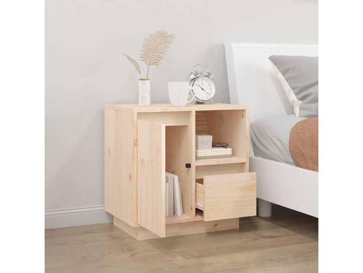 Petite Table intérieure - Table de chevet 50x34x50 cm - bois de pin massif - design élégant(79677)