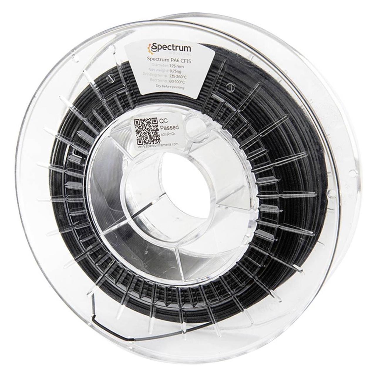 Spectrum 80584 PA6 CF15 Filament PA6 PA6-CF15 Carbon Kohlefaserverstärkt Matt schlagfest (750 g, 1.75 mm) (80584)