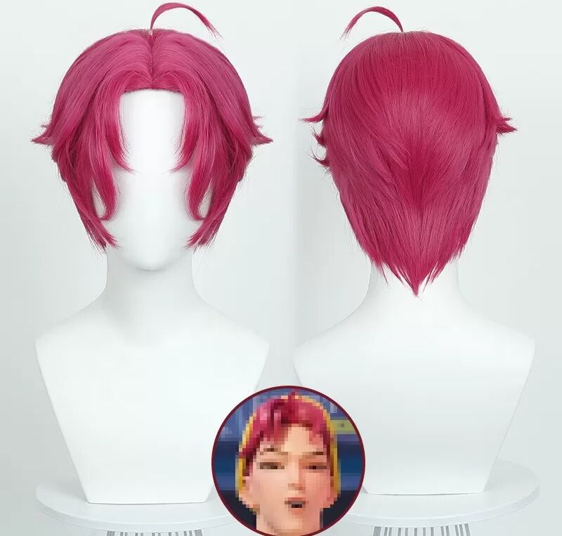 INF Pinke Cosplay Perücke - Hochtemperaturfaser, Verstellbare Größe für Anime Rollenspiele & Partys