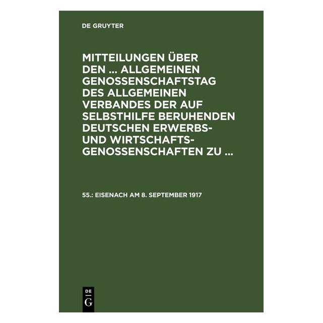 De Gruyter Eisenach am 8. September 1917 (Deutsch, Hardcover) (67782141)