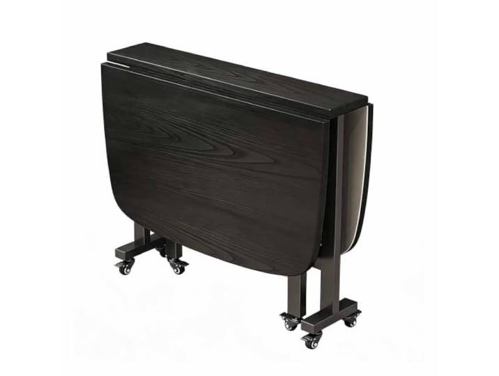 JHIAADEY Klappbarer Esstisch, ausziehbarer Küchenschreibtisch Metallrahmen, Feststellbare Lenkrollen, Zusammenklappbar, Platzsparend, Geeignet for Arbeiten(Black,100*60cm)