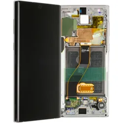 LCD Kompletteinheit inkl. Frontcover für Samsung Galaxy Note 10 N970F, silber