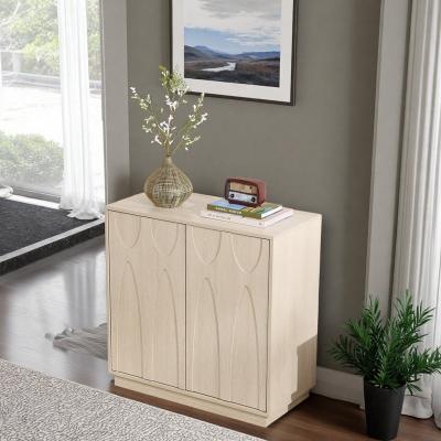 ZWYO HOSIMU "31.5"" Multi-functional Freestanding Sideboard with Two Cabinet Doors and Adjustable Shelves for Living Room, Entryway"