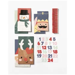 folia Adventskalender SANTA & FRIENDS mehrfarbig