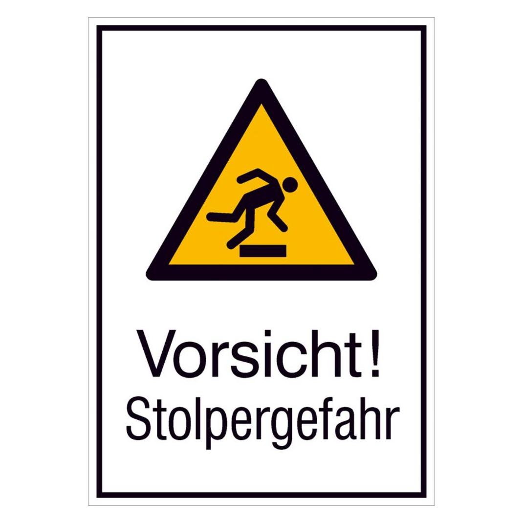 Wolk Warn-Kombischild Vorsicht! Stolpergefahr Aluminium B x H 131 mm (51.A8025)