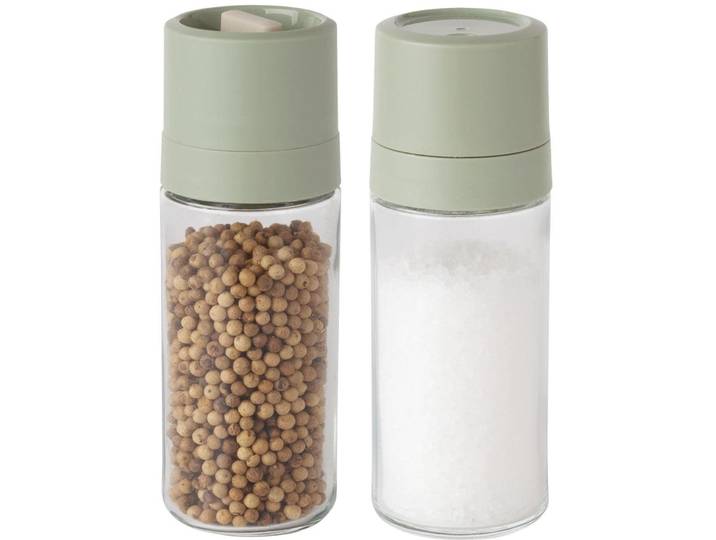Gewürzmühle BergHOFF Grün Glas/Kunststoff H 15.2 cm Set - Gewürzmühle