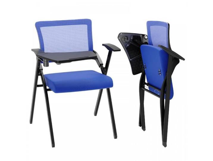 Chaise visiteur petite table rabattable-MENGDA-Chaise de conférence pliante-Chaise de bureau ergonomiques-46*47*84cm-Bleu