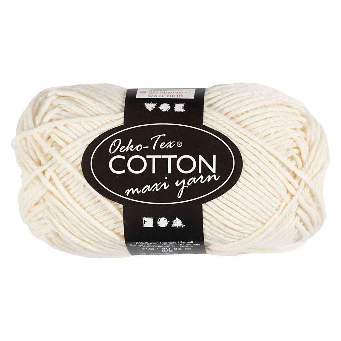 Creativ Company Baumwollgarn Stärke 8/8 L: 80-85 M Off-White - 50gr. (80 m) (5712854621236)