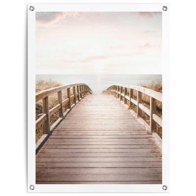 Poster REINDERS "Brücke zum Strand", beige (farbe bild(er): beige), B:60cm H:80cm T:0,1cm, Leinwand, Bilder, Poster, Outdoor für Garten oder Balkon