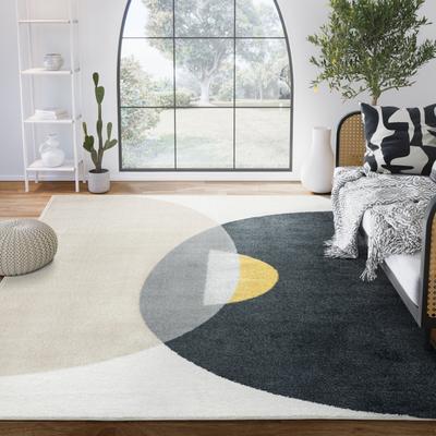 Abani Rugs Deco DEC170A Modern Half Circle Area Rug