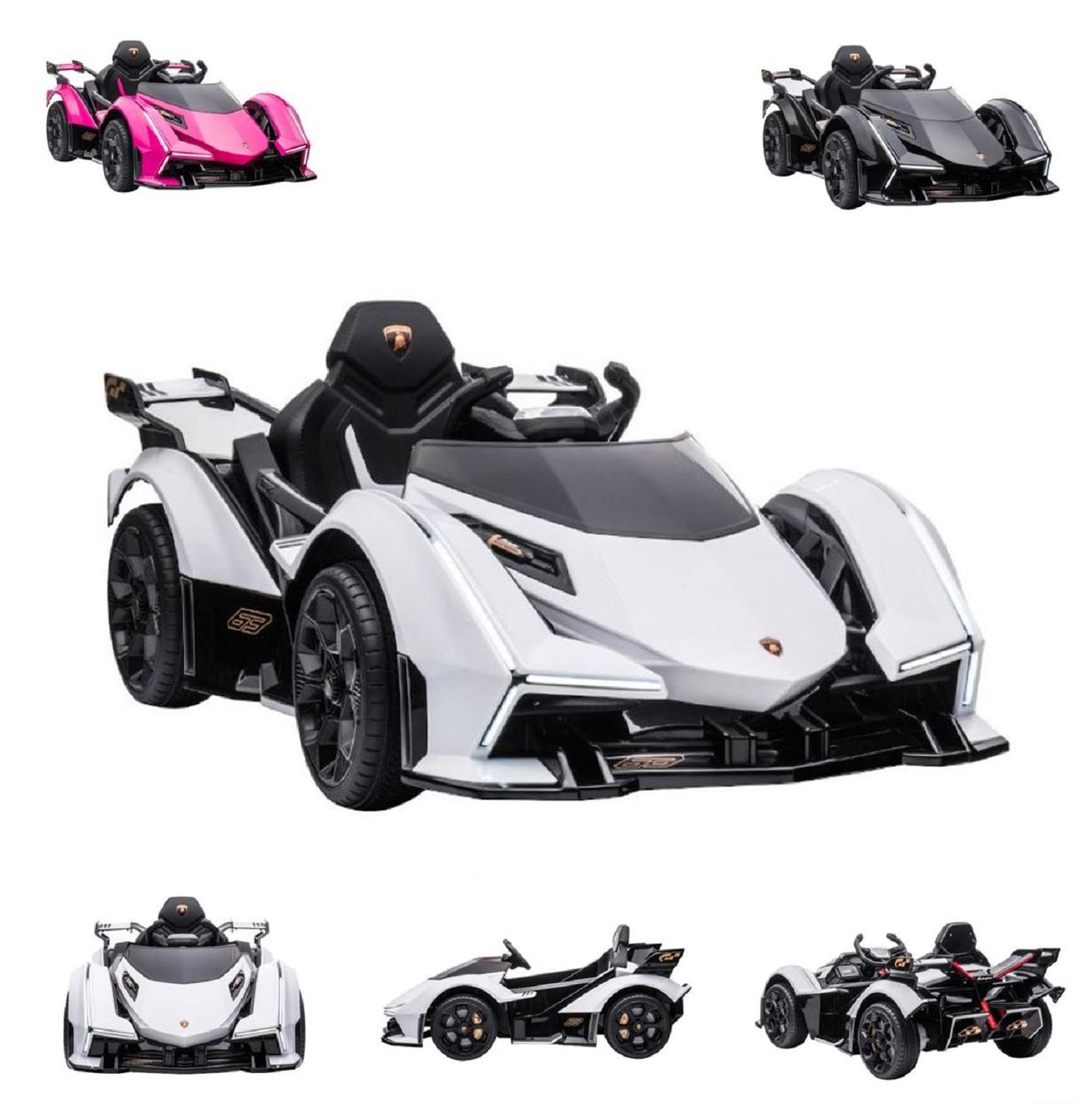 ES-Toys Kinder Elektroauto Lamborghini V12 Vision Gran Turismo Fernbedienung MP3