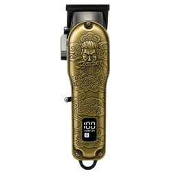 Adler AD 2857 Barber Profi Haarschneider Trimmer, Rasierapparat Haartrimmer für Bart, Kopfhaar und Koteletten, Keramikklinge, USB-C, Metallgehäuse Golden