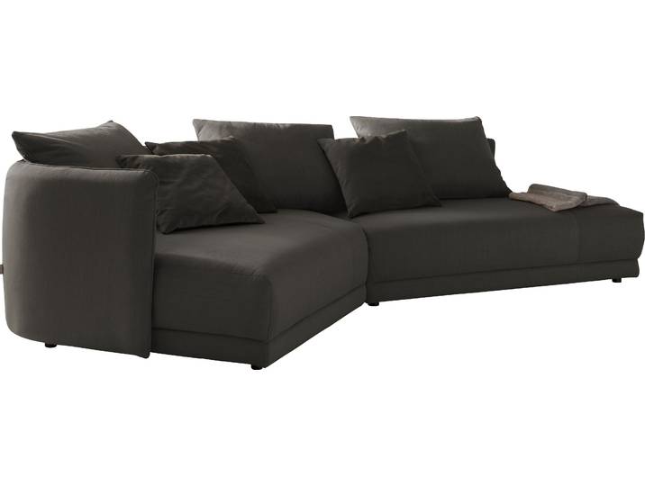Ecksofa DESIGNWERK New York L-Form, anmutendes Designsofa , grün (hunter), B:333cm T:179cm, 100% Polyester, Sofas, Ecksofa, mit moderner R&ung im Rücken