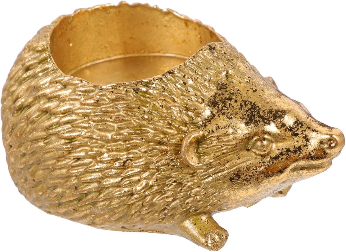 Gouden Egel Kandelaar van Hars voor Dieren Decoratie - 98 x 62 cm