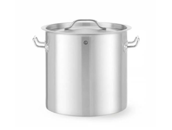 HENDI Kochtopf, hoch, mit Deckel, 36L, ø360x(H)360mm, Edelstahl Geeignet für alle Herdarten, flacher Boden, kühl bleibende Griffe, Induktionskochtopf, Bratentopf, Fleischtopf