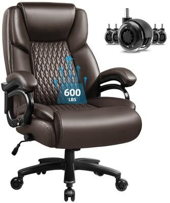 Bossin Big and Tall Executive Office Chair,500LBS Adjustable Lumbar Support Ergonomic Chair with High Back PU Leather Computer