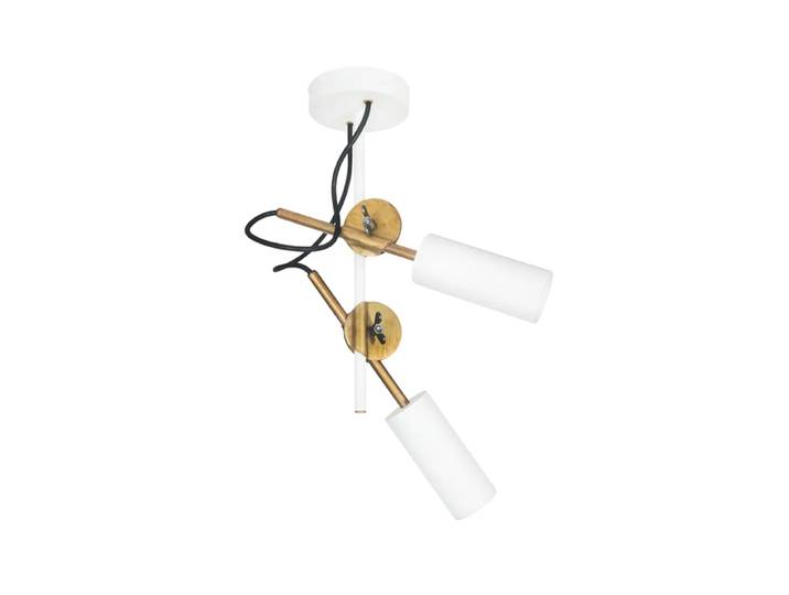 Konsthantverk Suspension Stav laiton brut/blanc, spot 2 feux