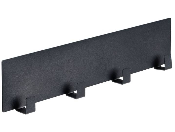 Hakenleiste WENKO Modell Ima , schwarz, B:30cm H:6,5cm T:2cm, Metall, Hakenleisten, Hakenleiste, magnetisch, mit 4 Haken für Spültücher und Grillzubehör, ohne Bohren