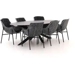 Manifesto Novara/Furato ellips 240 cm Gartenmöbel-Set 7-teilig