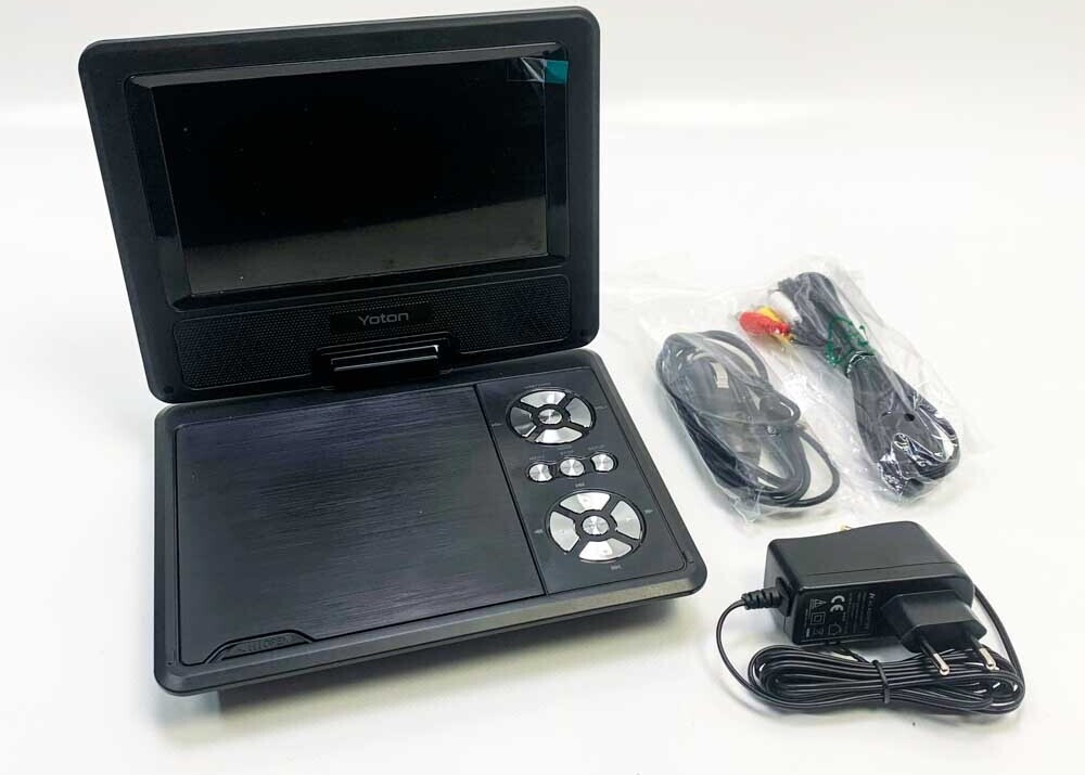 Yoton Draagbare DVD-speler voor auto met 9,5-inch scherm, HD-display, ingebouwde batterij en ondersteuning voor USB, SD en TV
