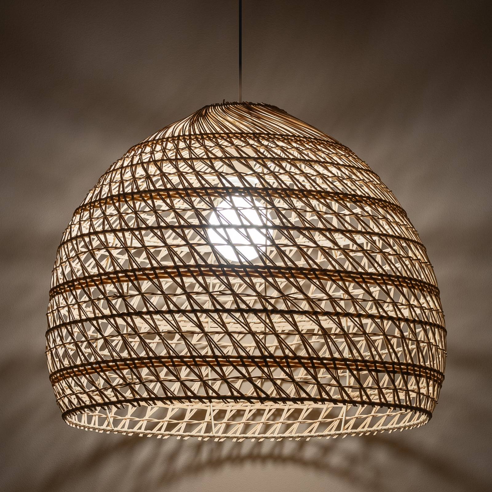 Hängelampe BOHO Nowodvorski Lighting, dimmbar, Holz hell, für Wohn- / Esszimmer, Holz, Pendelleuchte