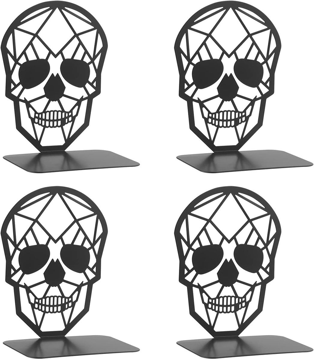 Geometrische Boeksteunen met Decoratieve Skulls voor Zware Boeken