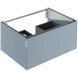 KEUCO Waschtischunterschrank mit Auszug „Edition 11 Art“ Blue Satin (Glas, satiniert), Blue Satin (Glas, satiniert), mit Beleuchtung 800 × 350 × 490 mm