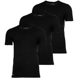 LACOSTE Herren T-Shirts, 3er Pack - Essentials, Rundhals, Slim Fit, Baumwolle, einfarbig Schwarz / L