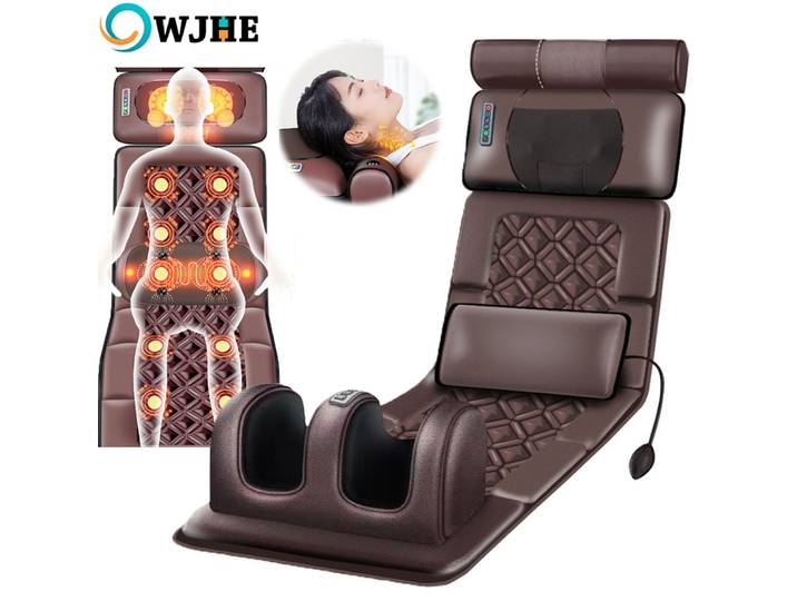 Matelas de massage électrique 3D, coussin de massage vibrant et chauffant réglable pour le cou, le dos, les pieds, soulagement de la douleur corporelle, relaxation du corps