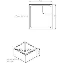 Neuesbad Wannenträger für Standard tief 75x80x28 SD20025