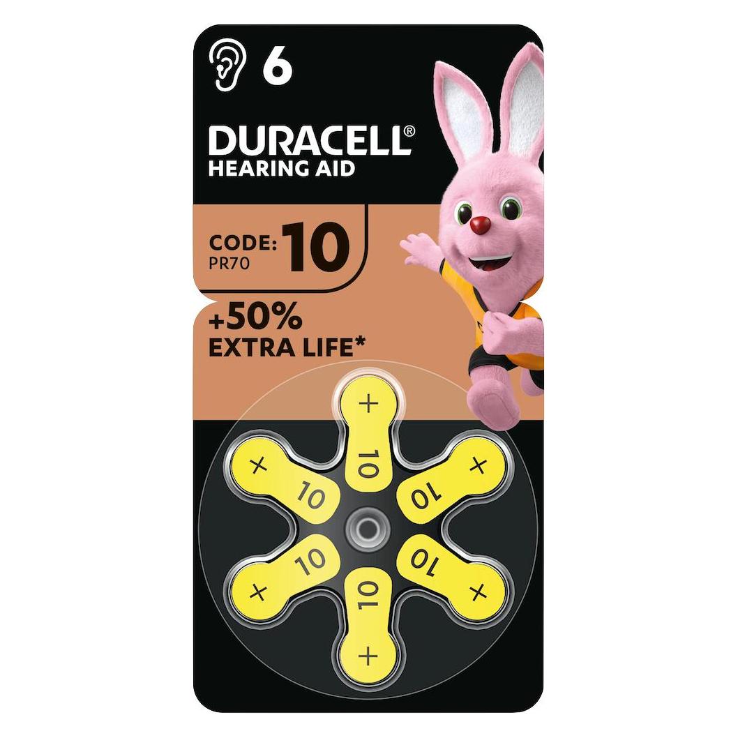 Duracell Batterie Zinc Air, 10, 1.45V (6 Stk., PR70, 90 mAh) (397888)