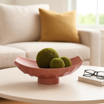 Sagebrook Home "Ceramic Porcelain Modern Decorative Tray - Red, 17"" - 17.0"""