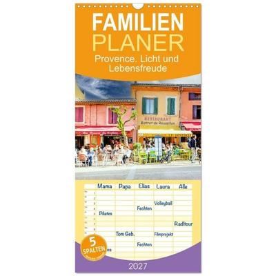 Familienplaner 2027 - Provence. Licht und Lebensfreude mit 5 Spalten (Wandkalender, 21 x 45 cm) CALVENDO