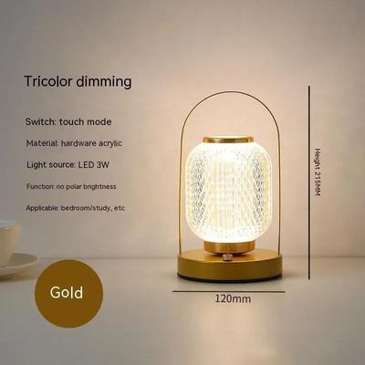 Uplifted Finds Rechargeable Retro Acrylic Table Lamp gold