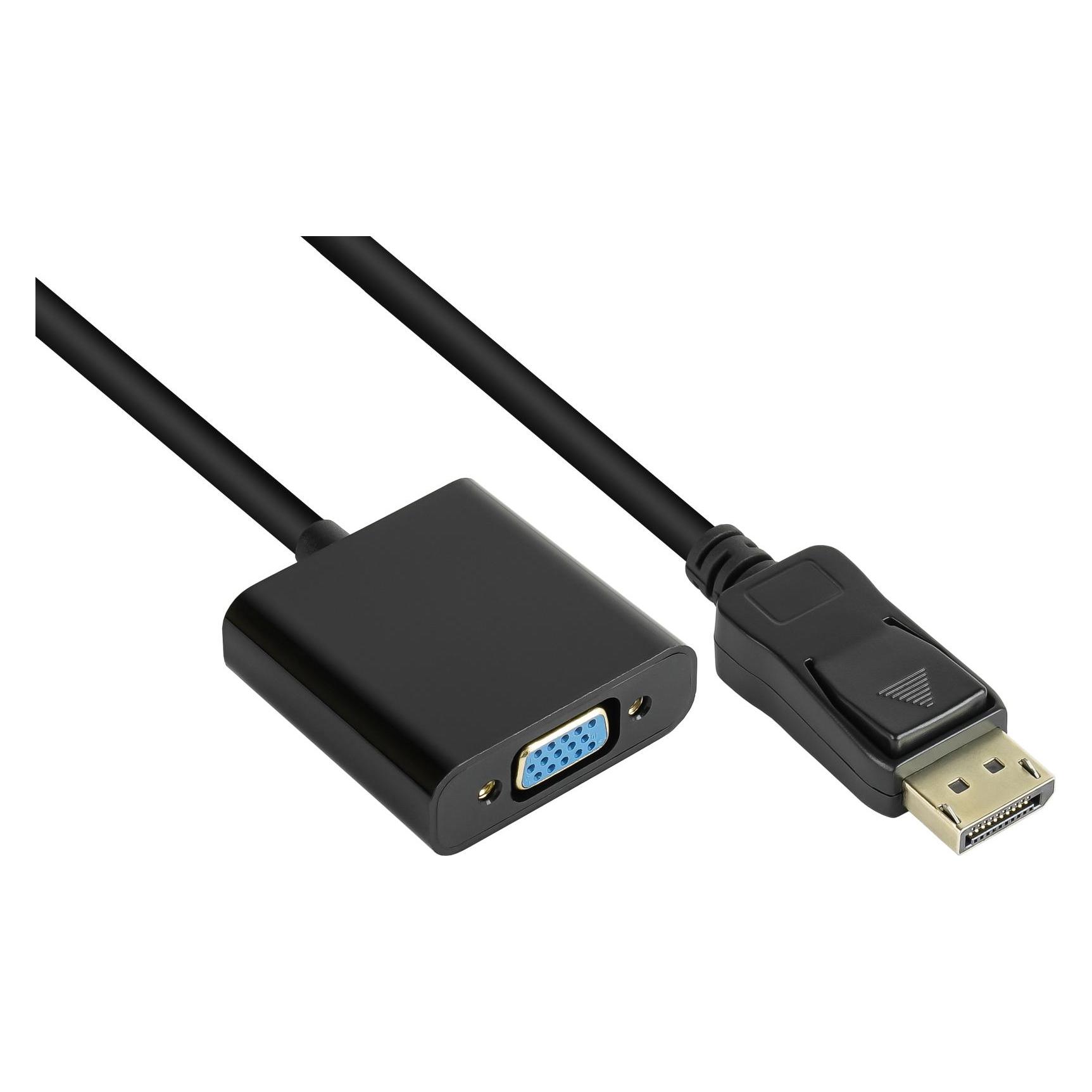 Good Connections Adapter DisplayPort Stecker an VGA Buchse, 1920*1200 @60Hz, vergoldete Kontakte, ca. 20cm, Good Conn (DisplayPort) (DP-AD11)