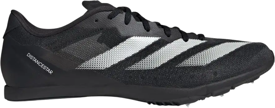 Adidas Distancestar Unisex Leichtathletik-Schuhe Carbon Black/Zero Metallic/Footwear White 44