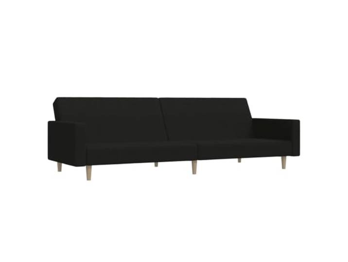 Todiikf Schlafsofa 2-Sitzer Schwarz Klappbar Bettsofa Stoff Couch Praktisches Funktionssofa für Wohnzimmer und Gästezimmer: Verstellbare Rückenlehne mit bequemem Stoffbezug.