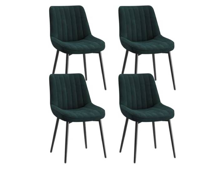 COLAMY Samt Esszimmerstühle 4er Set – Gepolsterte Stühle für Esszimmer & Küche mit Metallbeinen, Dickem Sitzpolster & Rutschfesten Füßen, grün