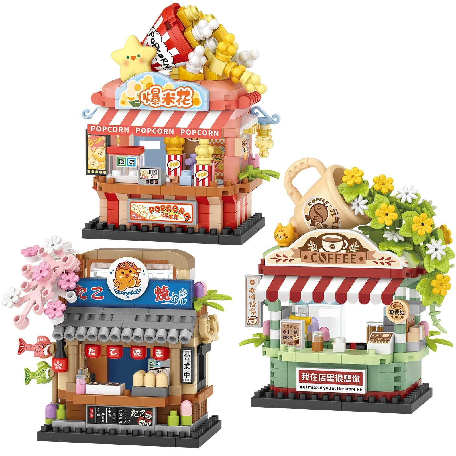 Merkloze Mini Stad Winkel Bouwstenen Set voor Kinderen
