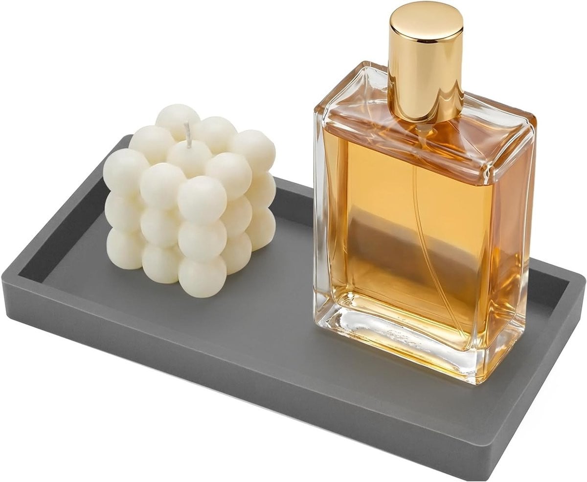 Decoratieve siliconen tray voor badkamer en keuken, rechthoekig, antislip, 20 x 10 cm