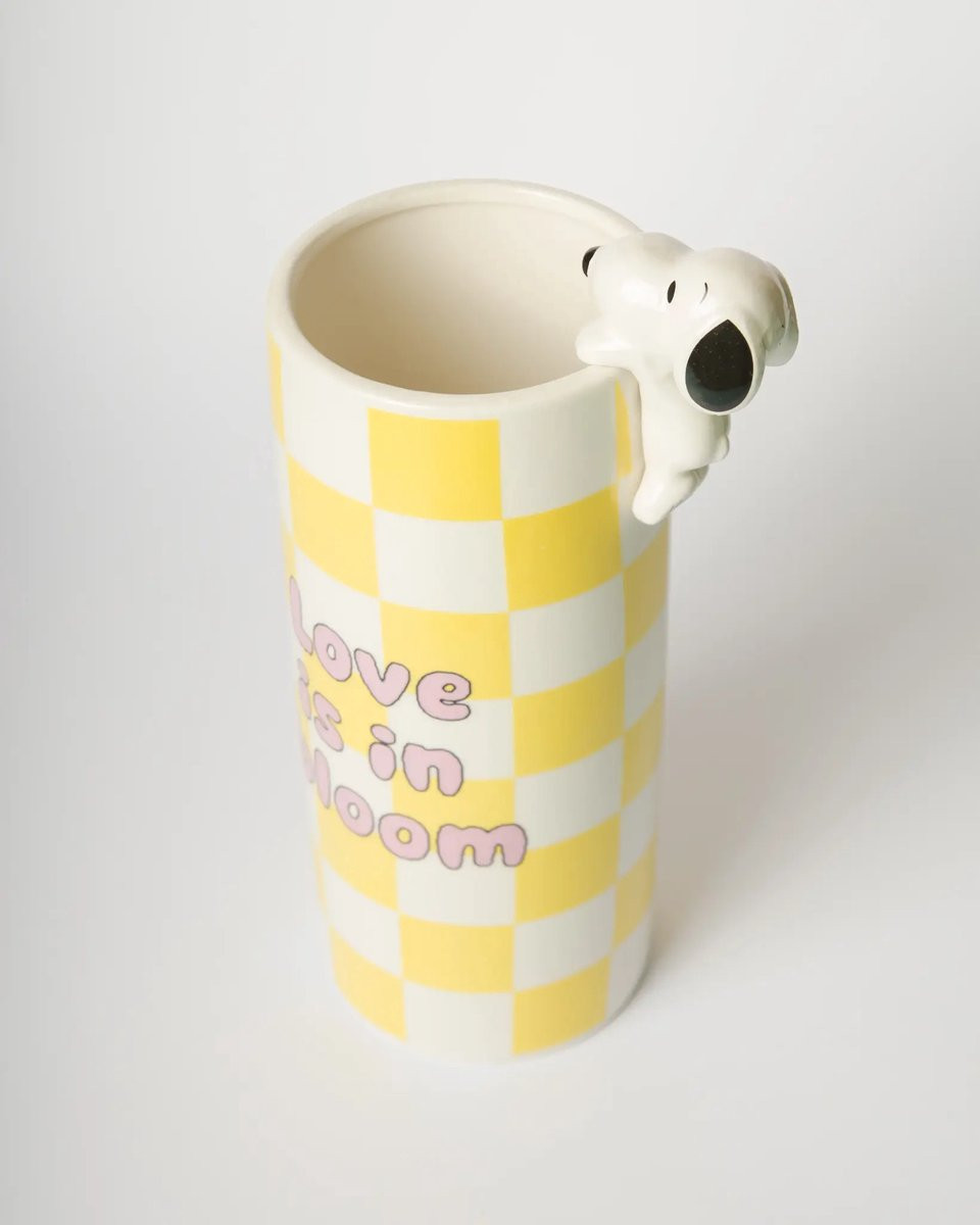 Blogo Design Vaas Snoopy Love Is In Bloom - Geel