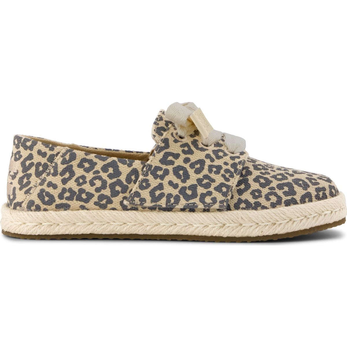 Toms Carolina Lace UP oatmeal small leopard spots 32.5 10023187-32.5