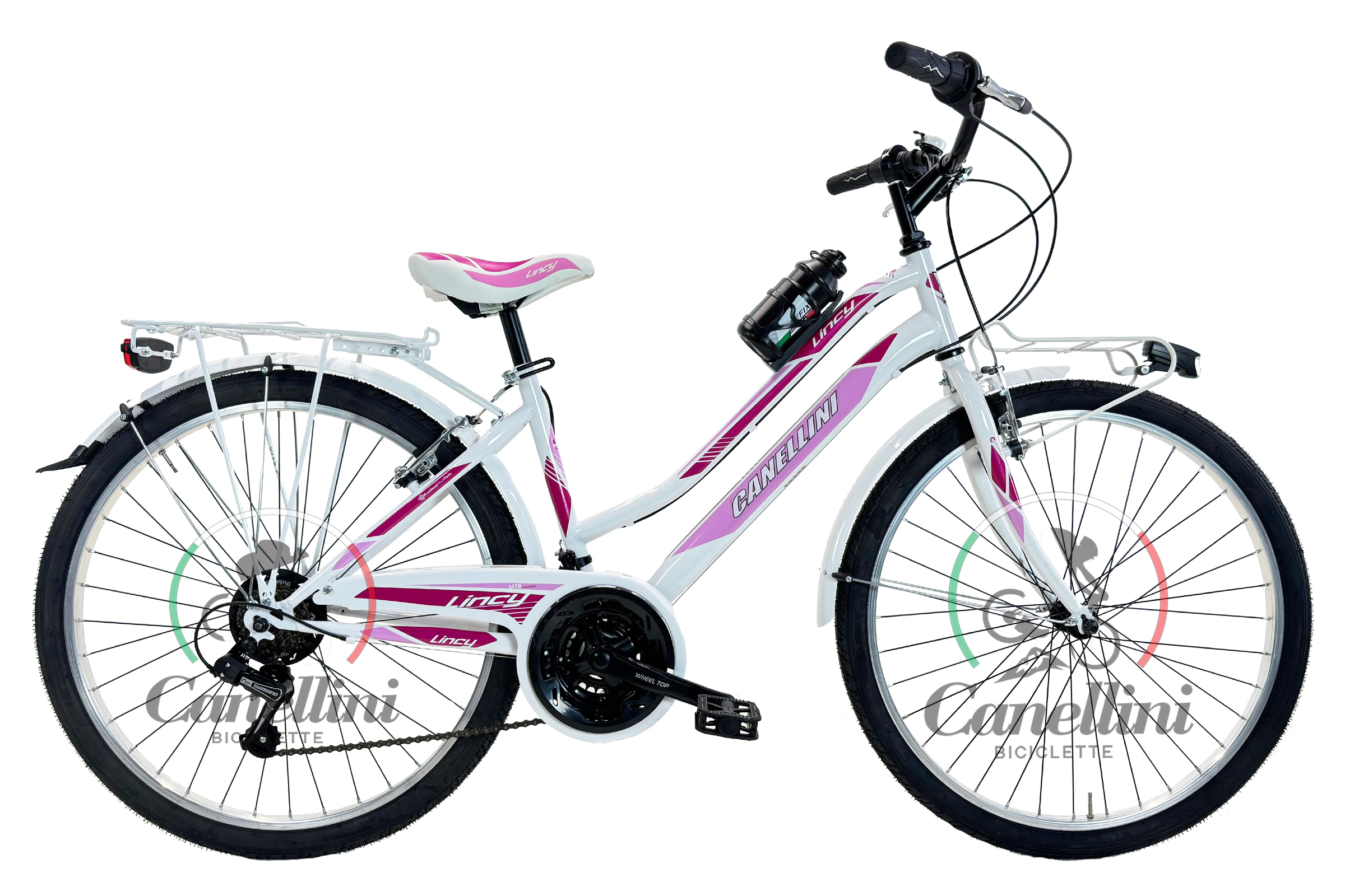 Kinderfahrrad MTB Canellini LINCY 26" - Weiß/Rosa